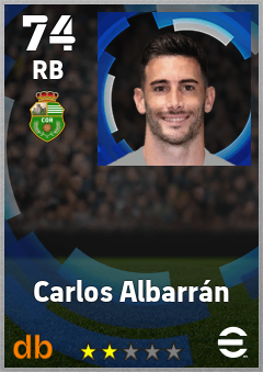 Carlos Albarrán — RB, OVR 74, MAX 74