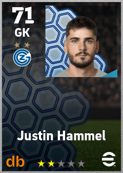 Justin Hammel — GK, OVR 71, MAX 71