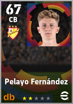 Pelayo Fernández — CB, OVR 67, MAX 67