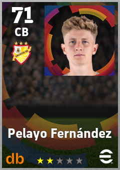 Pelayo Fernández — CB, OVR 71, MAX 71