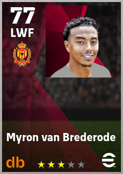 Myron van Brederode — LWF, OVR 77, MAX 77