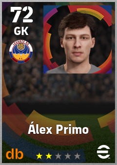 Álex Primo — GK, OVR 72, MAX 72