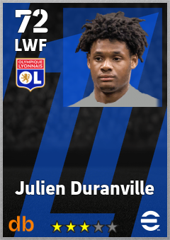Julien Duranville — LWF, OVR 72, MAX 72