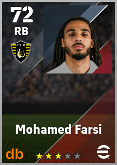 Mohamed Farsi — RB, OVR 72, MAX 72