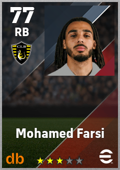 Mohamed Farsi — RB, OVR 77, MAX 77