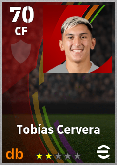 Tobías Cervera — CF, OVR 70, MAX 70