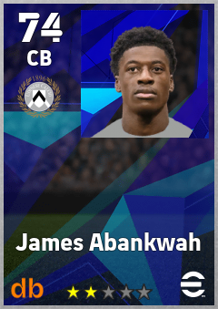 James Abankwah — CB, OVR 74, MAX 74