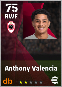 Anthony Valencia — RWF, OVR 75, MAX 75