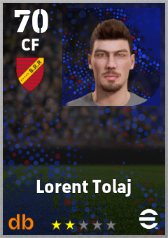 Lorent Tolaj — CF, OVR 70, MAX 70