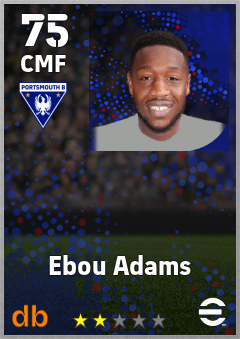 Ebou Adams — CMF, OVR 75, MAX 75