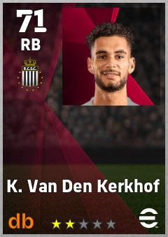 K. Van Den Kerkhof — RB, OVR 71, MAX 71