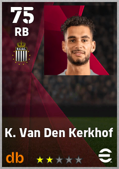 K. Van Den Kerkhof — RB, OVR 75, MAX 75