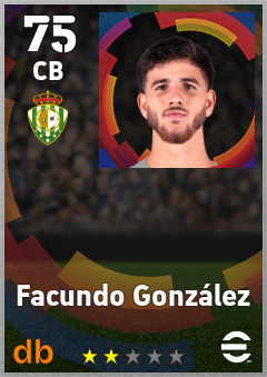 Facundo González — CB, OVR 75, MAX 75