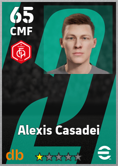 Alexis Casadei — CMF, OVR 65, MAX 65