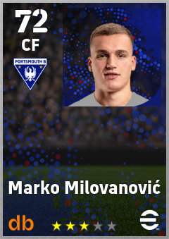 Marko Milovanović — CF, OVR 72, MAX 72
