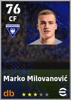 Marko Milovanović — CF, OVR 76, MAX 76