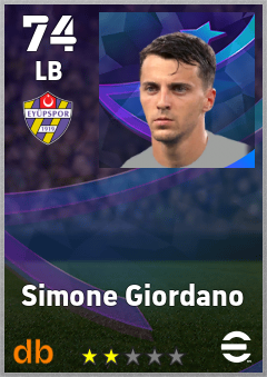 Simone Giordano — LB, OVR 74, MAX 74