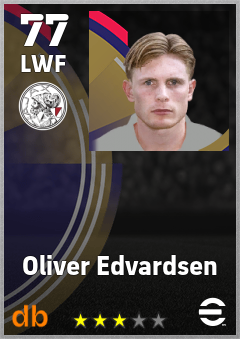 Oliver Edvardsen — LWF, OVR 77, MAX 77