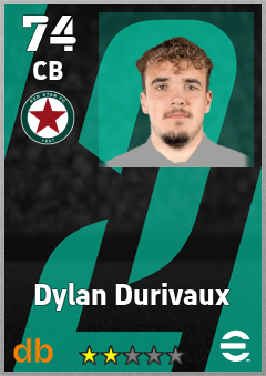 Dylan Durivaux — CB, OVR 74, MAX 74