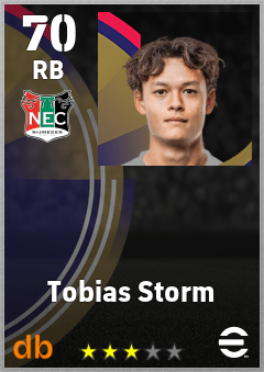 Tobias Storm — RB, OVR 70, MAX 70