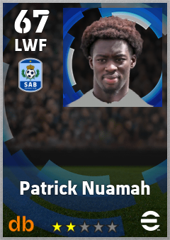 Patrick Nuamah — LWF, OVR 67, MAX 67