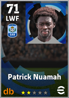 Patrick Nuamah — LWF, OVR 71, MAX 71