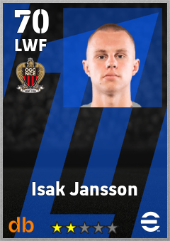 Isak Jansson — LWF, OVR 70, MAX 70