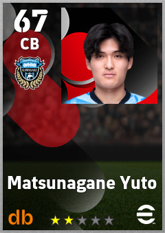 Matsunagane Yuto — CB, OVR 67, MAX 67