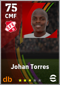 Johan Torres — CMF, OVR 75, MAX 75