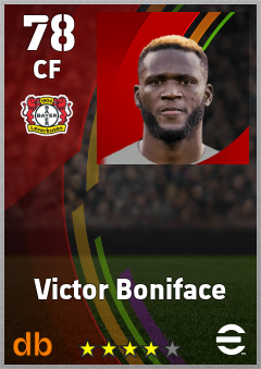 Victor Boniface — CF, OVR 78, MAX 78