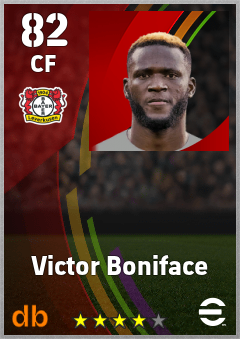 Victor Boniface — CF, OVR 82, MAX 82