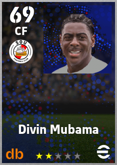Divin Mubama — CF, OVR 69, MAX 69