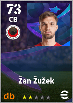 Žan Žužek — CB, OVR 73, MAX 73