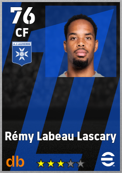 Rémy Labeau Lascary — CF, OVR 76, MAX 76