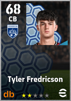 Tyler Fredricson — CB, OVR 68, MAX 68