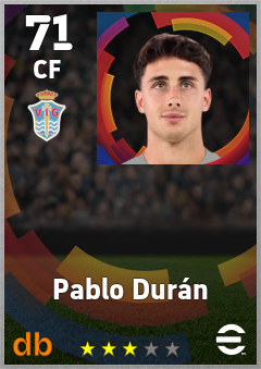 Pablo Durán — CF, OVR 71, MAX 71
