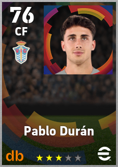 Pablo Durán — CF, OVR 76, MAX 76