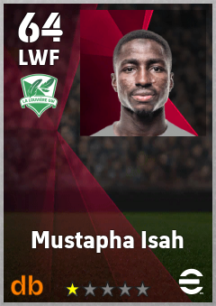 Mustapha Isah — LWF, OVR 64, MAX 64