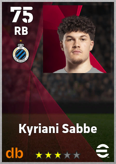 Kyriani Sabbe — RB, OVR 75, MAX 75