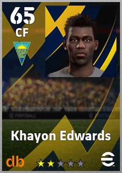 Khayon Edwards — CF, OVR 65, MAX 65