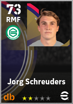 Jorg Schreuders — RMF, OVR 73, MAX 73