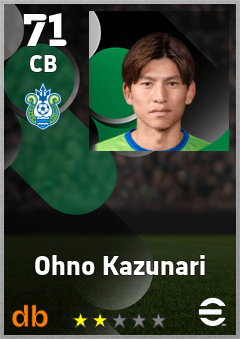 Ohno Kazunari — CB, OVR 71, MAX 71
