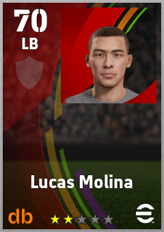 Lucas Molina — LB, OVR 70, MAX 70