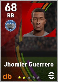 Jhomier Guerrero — RB, OVR 68, MAX 68
