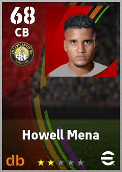 Howell Mena — CB, OVR 68, MAX 68
