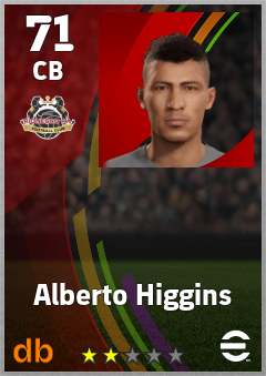 Alberto Higgins — CB, OVR 71, MAX 71