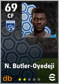 N. Butler-Oyedeji — CF, OVR 69, MAX 69