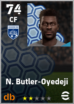 N. Butler-Oyedeji — CF, OVR 74, MAX 74