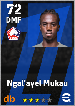 Ngal'ayel Mukau — DMF, OVR 72, MAX 72