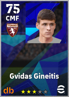 Gvidas Gineitis — CMF, OVR 75, MAX 75